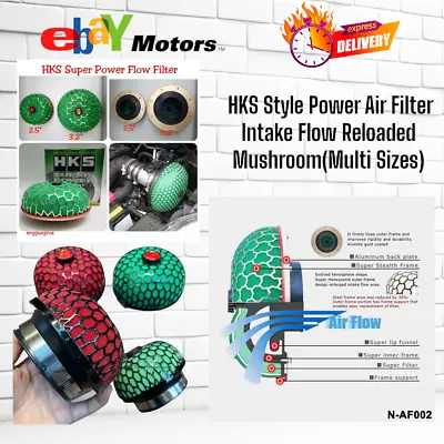 New Ø76mm Inlet Ø120mm HKS Style Power Air Filter Intake Flow Reloaded Mushroom • $49.90