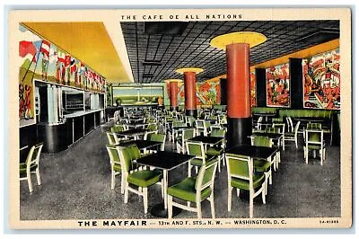 C1940's The Mayfair Cafe Restaurant Washington District Of Columbia DC Postcard • £28.91