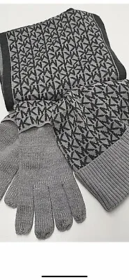 Michael Kors  Gray  Scarf Hat Glove Gift Set  $148 MSRP • $39.60