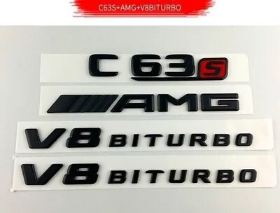 Gloss Black C63S AMG V8 BITURBO PACKAGE Trunk Emblem Badge C63 C205 W205 S205 • $24.99