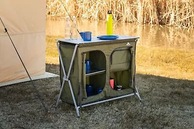 $56.99 • Buy 2 Shelf Camping Aluminum Kitchen Table Cupboard Storage Portable Outdoor Picnic