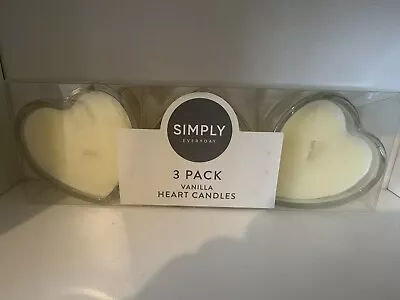 Large Heart Shaped Scented Vanilla Candle PACK OF 3 • £5