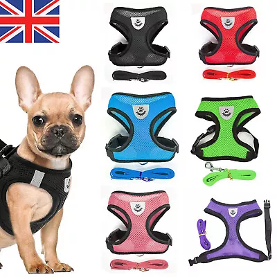 Adjustable Harness Comfort Breathable Soft Mesh Fabric With Clip Dog Puppy Pet • £2.47