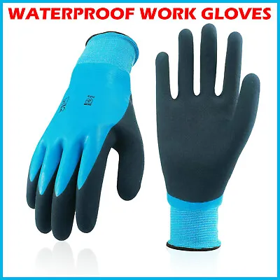 £2.30 • Buy Waterproof Latex Coated Work Safety Grip Gloves Builders Gardening Mechanic