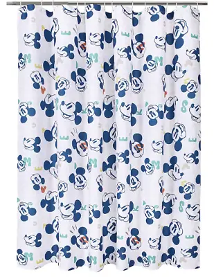 Disney's Mickey Mouse Shower Curtain Fun Face Print By The Big One Kids 70 X 72 • $25