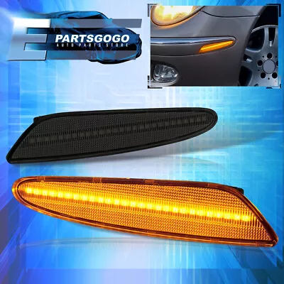 For 03-06 Mercedes Benz W211 E Class Smoked LED Bumper Side Marker Lights Lamps • $21.99