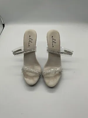 Ellie Open Toe Clear Upper Slippers Mules High Heels Adult Women Size 7 • $19.99