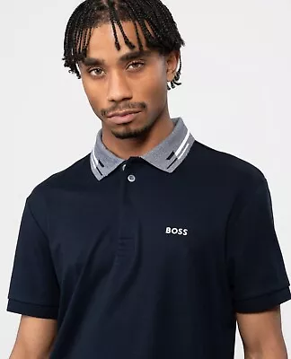 RRP £120 Hugo Boss Mens Polo Short Size XL Designer Top T Shirt Blue Ea7 Y3 Grey • £100
