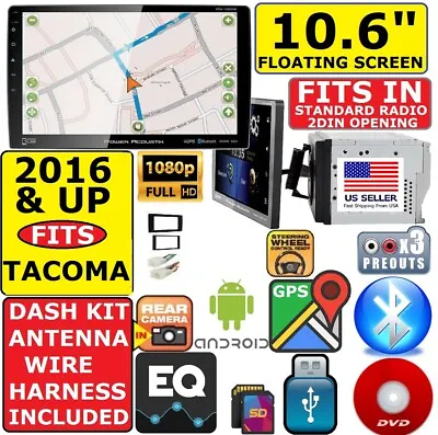 Fits/for 16 & Up  Toyota Tacoma 10.6  Navigation Bluetooth Usb Cd/dvd Car Radio • $640.69