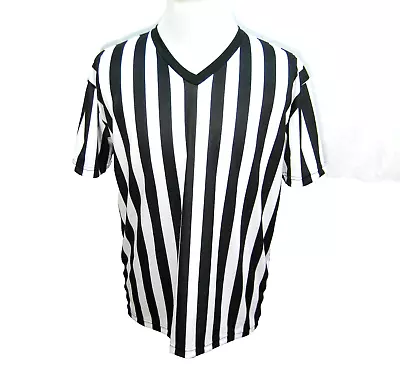 REFEREE Shirt Men's Size XL Black White Striped Short Sleeve Basketball Football • $12.95