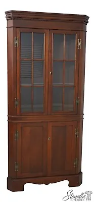 62920EC: CRAFTIQUE Federal Style Mahogany Corner China Cabinet • $1795