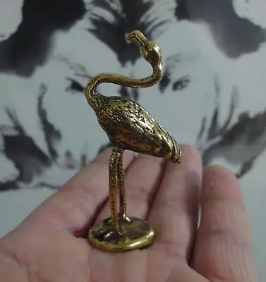 Vintage Style Solid Brass Copper Flamingo Bird Statue For Home Decor • $13.99