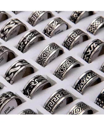 Wholesale 30 Top Punk Men Band Rings Titanium Steel Street Fashion Jewelry Gift • $18.95