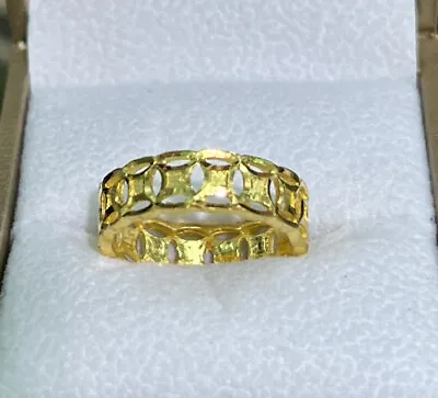 999.9 (24k) Pure Gold Shiny Band Ring 3.50 Grams. Size 6.25 • $380