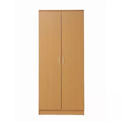 Double Door Wardrobe Cupboard Hanging Shelf Metal Handles Bedroom Furniture • £112.99