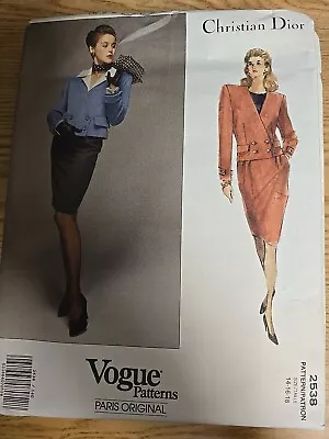 Vogue: Christian Dior Paris Original Pattern 2538  Size 8-10-12 • $7