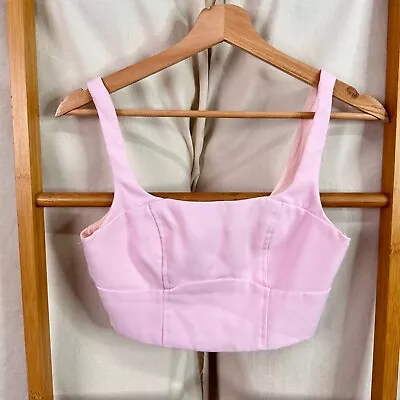 Kookai Crop Top Womens 34 Light Pink Sleeveless Tank • $17.95