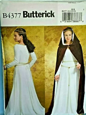 Butterick Pattern 4377 Medieval Costume History Misses Sizes 6 8 10 12 14 Uncut • $9.50