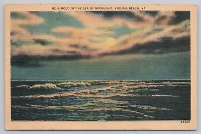 Ocean View By Moonlight Virginia Beach VA C1949 • $4.99