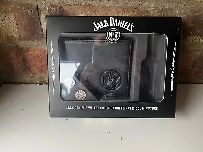 Jack Daniels Old No. 7 Brand Boxed Leather Wallet Cufflinks And Mini • £10