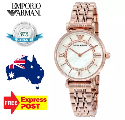 Emporio Armani Classic Ar1909 Mother Of Pearl Rose Gold Ladies Watch • $227