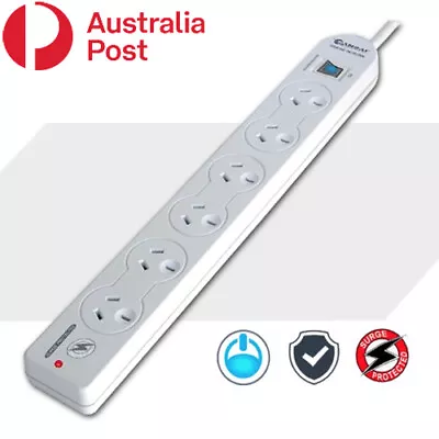 6 Outlet Master Switch Surge Protected Power Board Powerboard • $22.95