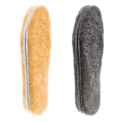 2 Pairs Sheepskin Insoles Thick Winter Warm Wool Insole Fluffy Fleece Inserts • $16.83