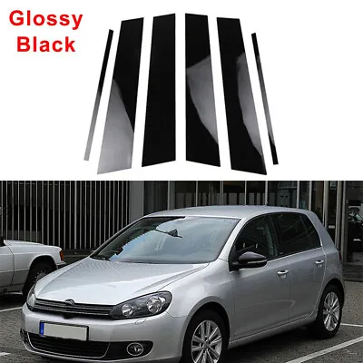 Glossy Black Window Pillar Posts Door Trim Sticker Fit For VW Golf MK6 2009-2012 • $10.57