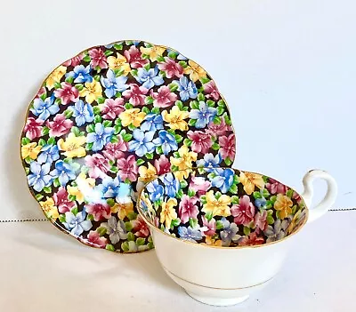 Chintz Cup & Saucer Vintage English Floral Bone China Radfords England Vintage  • $15