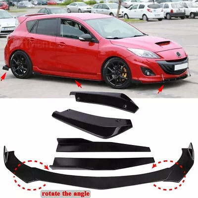 For Mazda 3 BK BL BN Black Front Lip Splitter Side Skirt Rear Diffuser Body Kit • $171.22