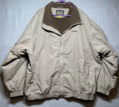 Cabela's Outdoor Gear Fleece Lined Tan Jacket Men's Sz 3XLT • $24.95