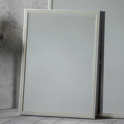 Floyd 2 Tone Pewter/Champagne Gold Rectangle Overmantle Wall Mirror 70cm X 50cm • £63
