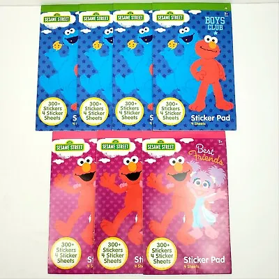 Lot Of 7-Sesame Street Sticker Pads Booklets 2100 Stickers Elmo Oscar Bog Bird • $13.99