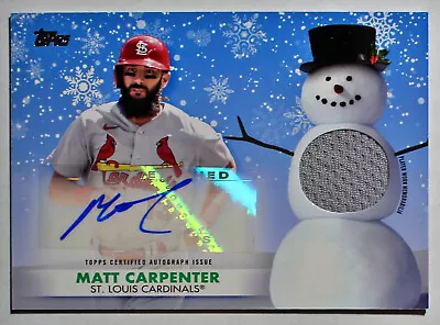 Matt Carpenter 2021 Topps Holiday Autographed Relic Card SSP 22/25 • $30.95