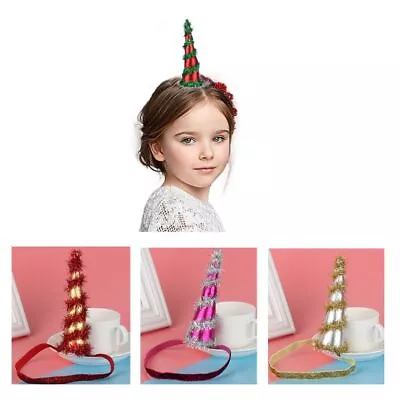 Chiffon Baby Flower Headband Easter Tiara Christmas Tree Unicorn Horn Hair Hoop • $8.79