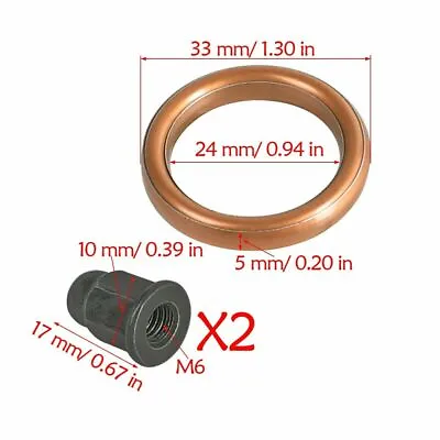 33mm Exhaust Pipe Gasket For Motorcycle ATV Scooter Dirt Bike Go Kart Moped Quad • $9.83