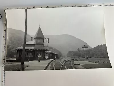 Vintage Photo Maine Central Railroad Station Crawford Notch  NH • $4.99