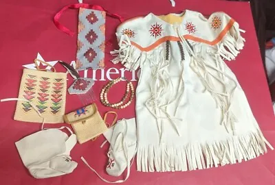KAYA American Girl White Pow Wow Dance Dress Of Today Doll Outfit Moccasins  • $129.99