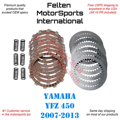 Yamaha YFZ450 YFZ 450 Heavy Duty HD Clutch Kit Disks Discs Plates Springs 07-13 • $32.40