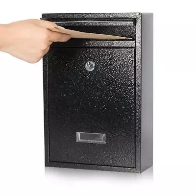 Key Lock Mail Boxes Outdoor Locking Wall Mount Mailbox Security Key Drop Box • $33.71