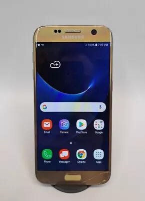 Samsung Galaxy S7 SM-G930V Cellphone (Gold 32GB) Verizon CRACKED BACK GLASS • $18.99