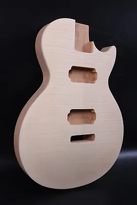 DIY Electric Guitar Body LP Style Mahogany Flame Maple Unfinished Replacement 16 • $90