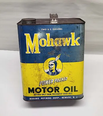 $100 • Buy Vintage Mohawk Motor Oil Can Two Gallons Newark Nj