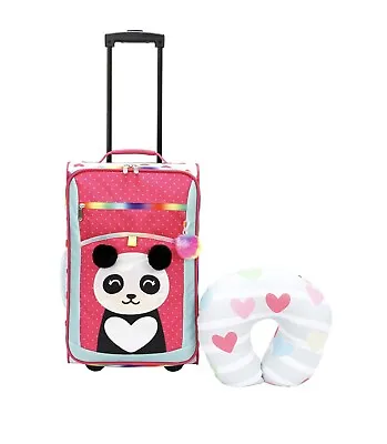 18  - Kids 2Pc Soft Side Small Luggage Case + Neck Pillow Set (Choose Pet ) • £45.61