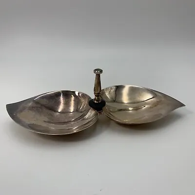 F. B. Rogers Silver Co Silver On Copper - 2 Leaf Serving Condiment Dish • $21.24