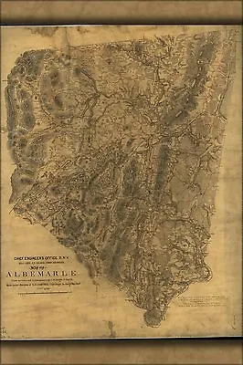 Poster Many Sizes; Map Of Albemarle Virginia 1864 Confederate Map • $160.11