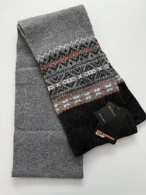 Brand New Ben Sherman 100% Lambswool Grey Marl Scarf Made In Scotland Great Gift • £15