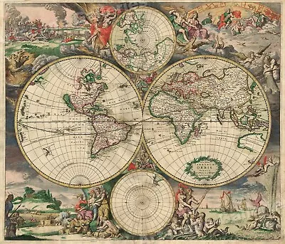 1689 Interesting Detailed Old World Exploration Map Poster - 24x28 • $23.95