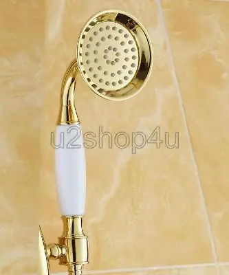 £19.43 • Buy Luxury Gold Color Brass Telephone Ceramics Hand Held Bathroom Shower Head Uhh010