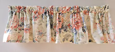 Vintage Watercolor Floral Valance Curtain Beige Valance Curtain Pastel Valance • $19.99